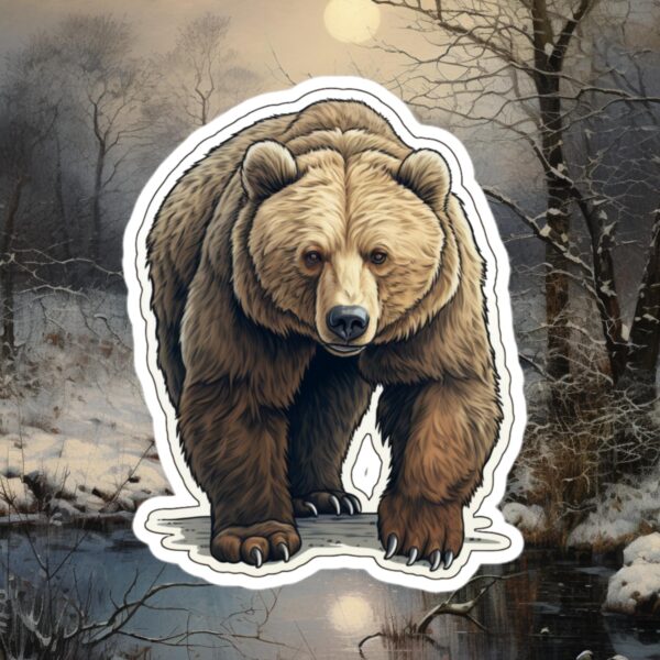 「野生の足音」熊（クマ）ステッカー